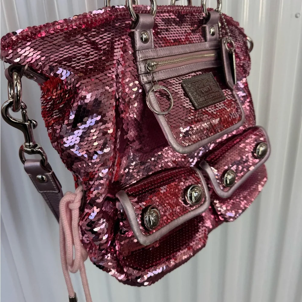 COACH POPPY RARE Limited Edition Sequin pink bag - Picture 8 of 8